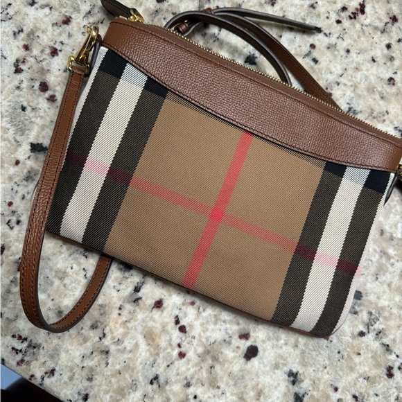 House Check Derby Peyton Crossbody Clutch Bag Tan - Picture 3 of 9